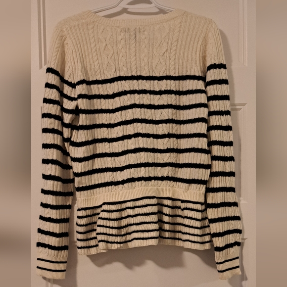 Banana Republic Wool Cashmere Blend Peplum Cable Knit Sweater - Picture 2 of 7